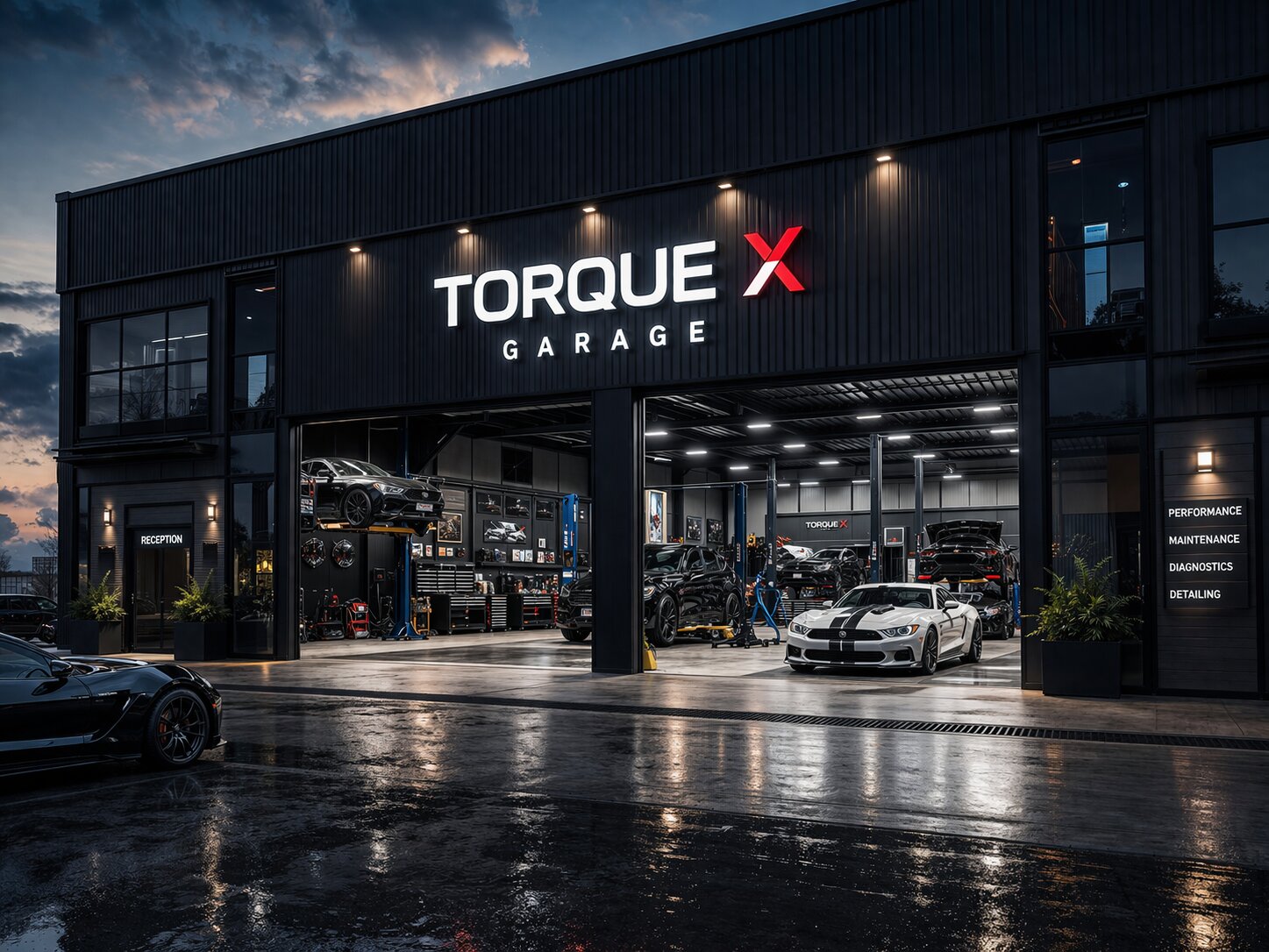 Modern premium garage interior