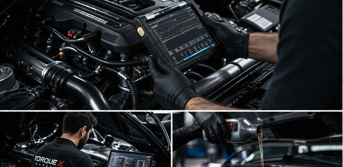 Blue sports car detailing